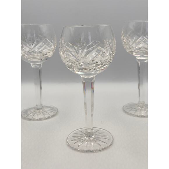 Vintage Stemmed Crystal Hock Wine Glasses 3pc Set - Picture 7 of 9